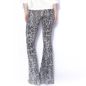 Flared Snakeskin Pants
